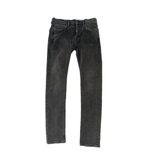All Saints REX Jeans Men Size 30x31 Faded Black  Distressed Button Fly Skinny